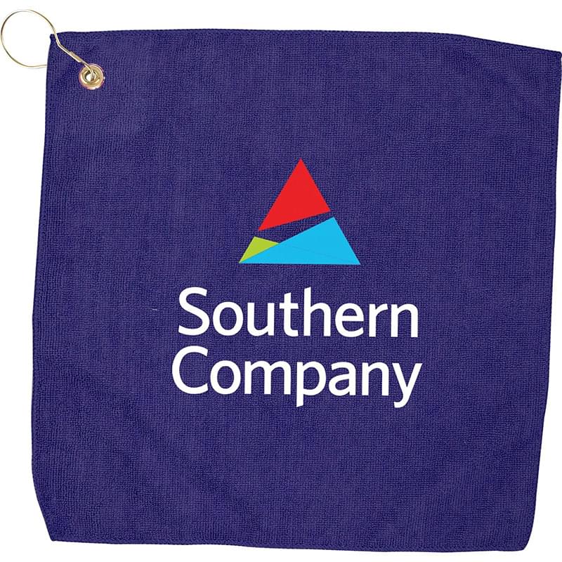 15" X 15" RPET Hemmed Golf Towel with Hook & Grommet