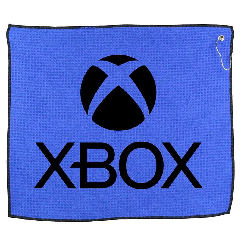 15" X 18" RPET Waffle Golf Towel with Hook & Grommet
