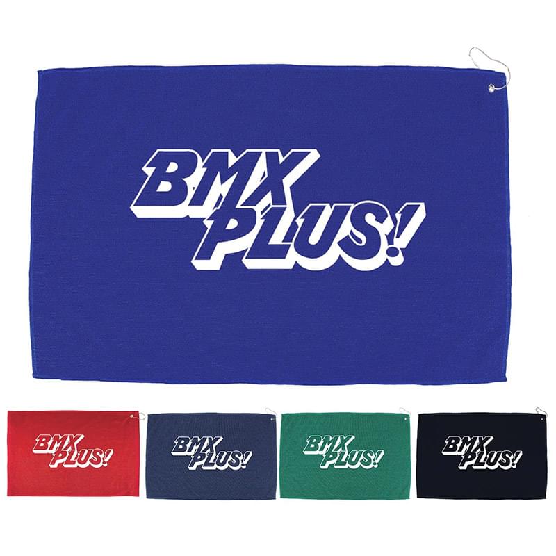 16" X 25" RPET Hemmed Golf Towel with Hook & Grommet