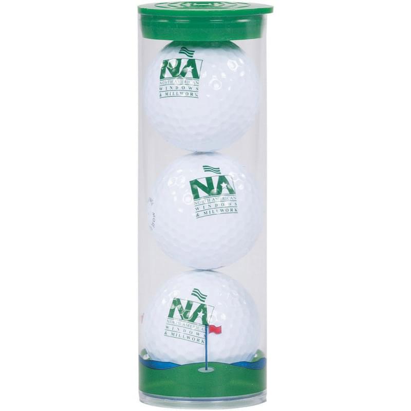 3 Ball Clear Tube with Warbird 2 Golf Ball