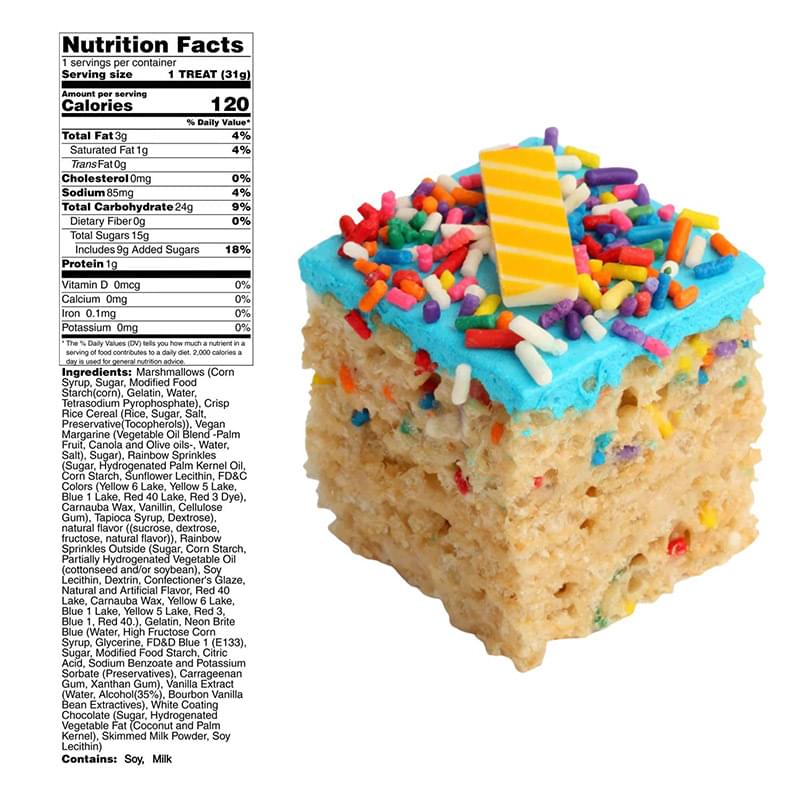 12 handmade crispy rice treats with custom fondant logos and choice of flavors