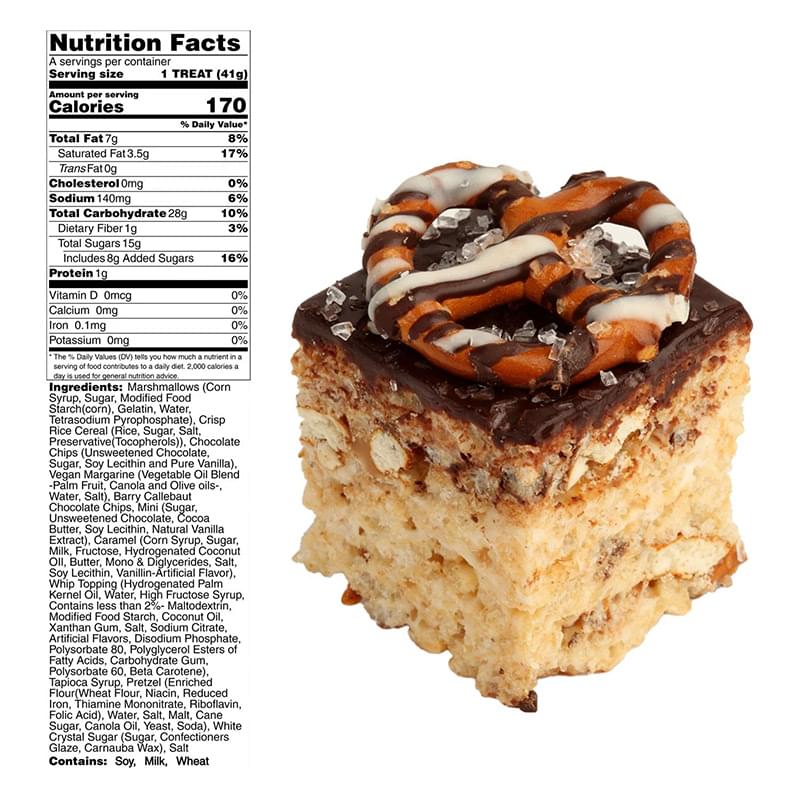 12 handmade crispy rice treats with custom fondant logos and choice of flavors