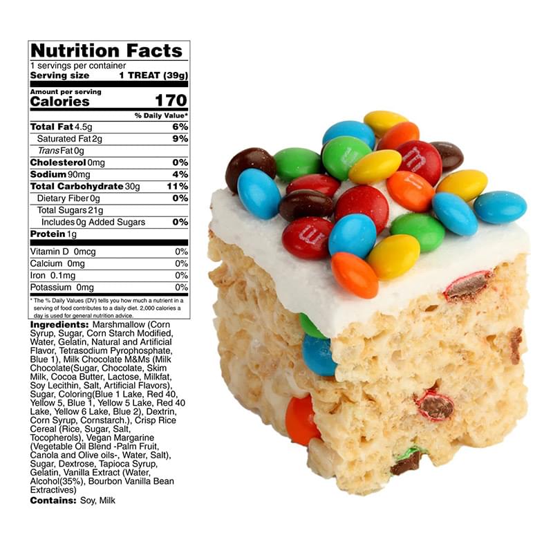 12 handmade crispy rice treats with custom fondant logos and choice of flavors