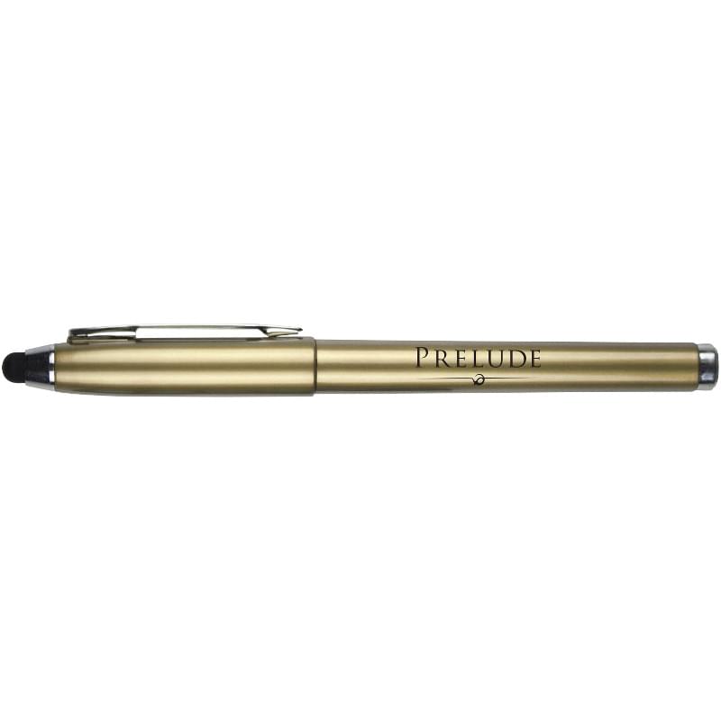 Ecbert Metallic Stylus Pen w/Blue Gel Ink and Cap