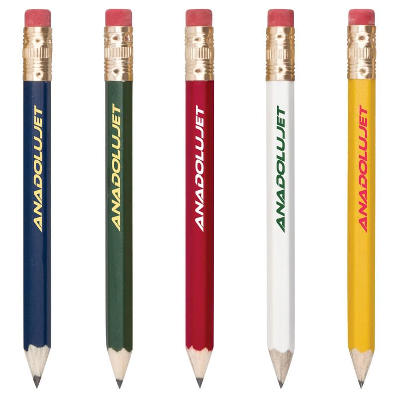 Hex Wooden Golf Pencil with Eraser
