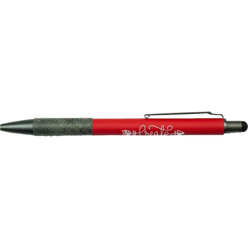 Soft Touch Aluminum Stylus Pen W/ Paper Grip