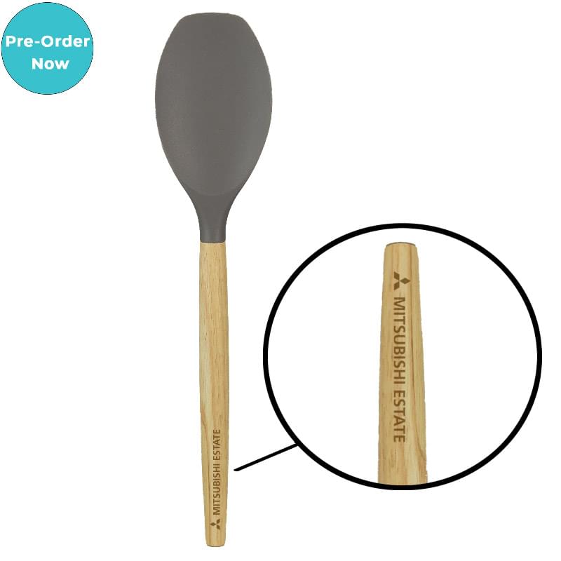 Scoop Silicone Spoon W/ Wooden Handle