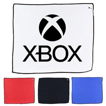 15" X 18" RPET Waffle Golf Towel with Hook & Grommet