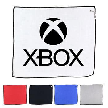 15" X 18" RPET Waffle Golf Towel with Hook & Grommet