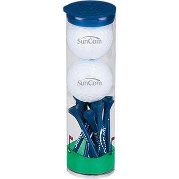 2 Ball Tall Tube W/ Bridgestone Treo Golf Balls