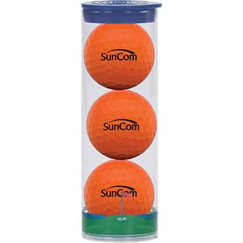 3 Ball Clear Tube W/ Wilson Duosoft Golf Balls