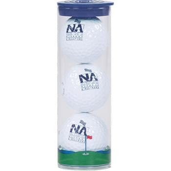 3 Ball Clear Tube W/ Bridgestone Treo Golf Balls
