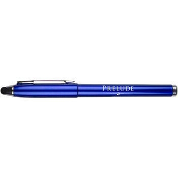 Ecbert Metallic Stylus Pen w/Blue Gel Ink and Cap
