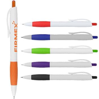 Super Glide Pen White Pen with Colored Gripper