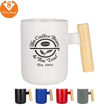 Tokyo 12 Oz Ceramic Mug W/ Wooden Handle