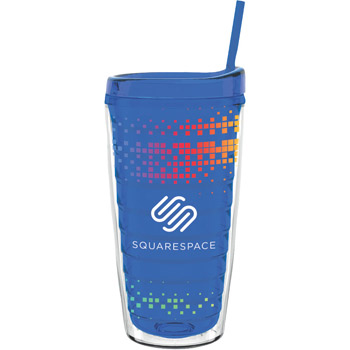 16 oz Made In The USA Tumbler w/ Lid & Straw