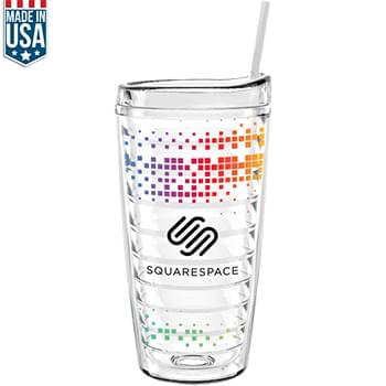 16 oz Made In The USA Tumbler w/ Lid & Straw
