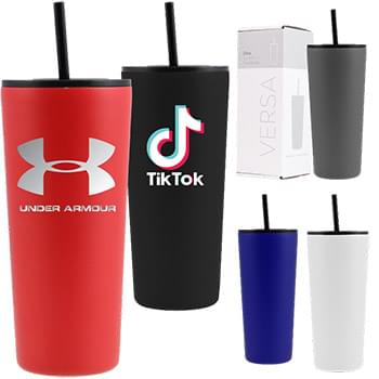 22 Oz. Powder Coated Tumbler With Hot/cold Lid